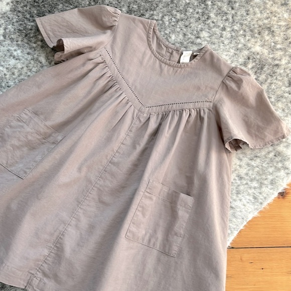 Little Cotton Clothes Girls’ Mary Dress in Oat Brown - Picture 4 of 11